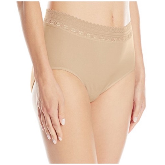 Bali Plus Size 3X (10/11) Comfort Revolution Hi-Cut Lace Brief, Sand - NWT - Picture 5 of 7
